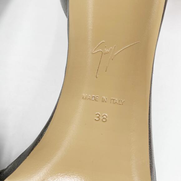 Giuseppe Zanotti Sophie Heels Sandals Pewter Metallic Slingback‎ Sz 38 / 8 - Picture 10 of 10